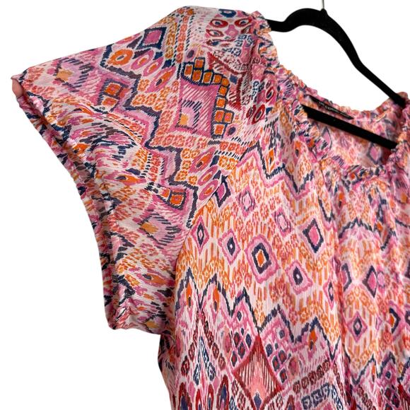 Zac & Rachel sheer multicolor scoop neck blouse size 1X - Picture 4 of 7